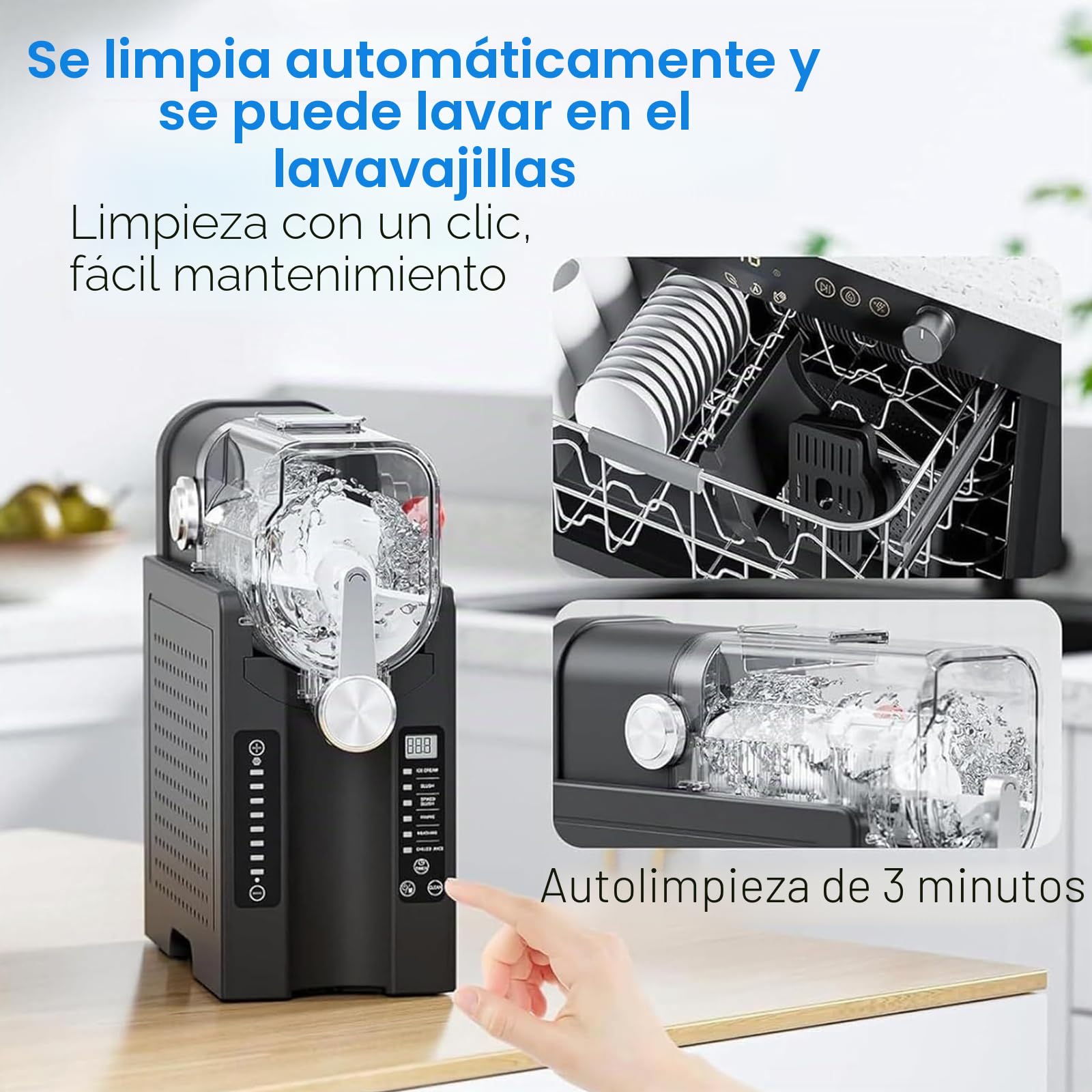Máquina Para Granizados Y Hielo Raspado De 1,6 L, Máquina Para Hacer Helados Con 6 Programas Preestablecidos, Autolimpieza Con Un Solo Toque Para Batidos, Batidos Y Margaritas