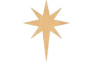 Bethlehem Star Laser Cut Out Wood Shape Craft Supply - 2"