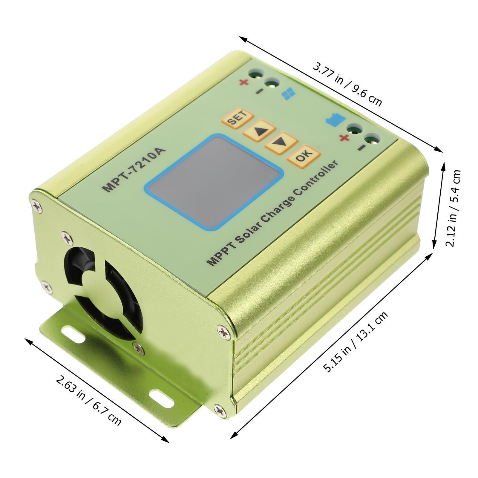 Regolatore di Carica Solare Lcd Display Tft a Colori 160x128, Compatibile Batterie 24v-72v, di Uscita Regolabile 0-10a in Lega di Alluminio