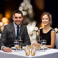 Vista 9 de Soporte de base de cisne con 6 cucharas de postre de café, organizador de cucharas de café de metal, cucharadita de fruta, postre, cubiertos