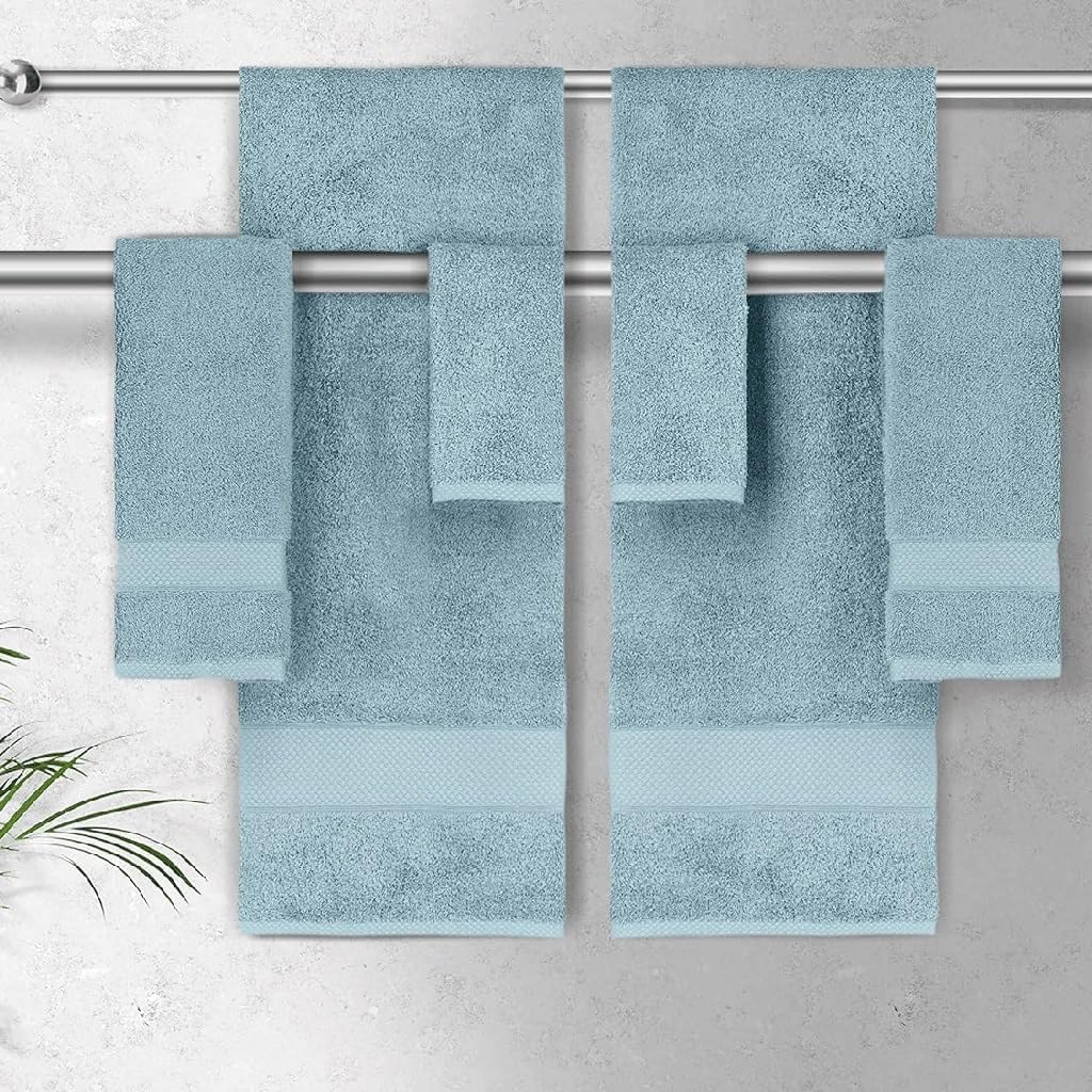 Handtowels and Towels 6-Piece Set, Bathroom Towel Set, Cotton Quick Drying and Absorbent