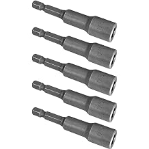 8mm 5/16" Magnetic Nut Driver Setter Chrome Vanadium Steel Adapter Hex Drill Bit Adapter 5Pcs