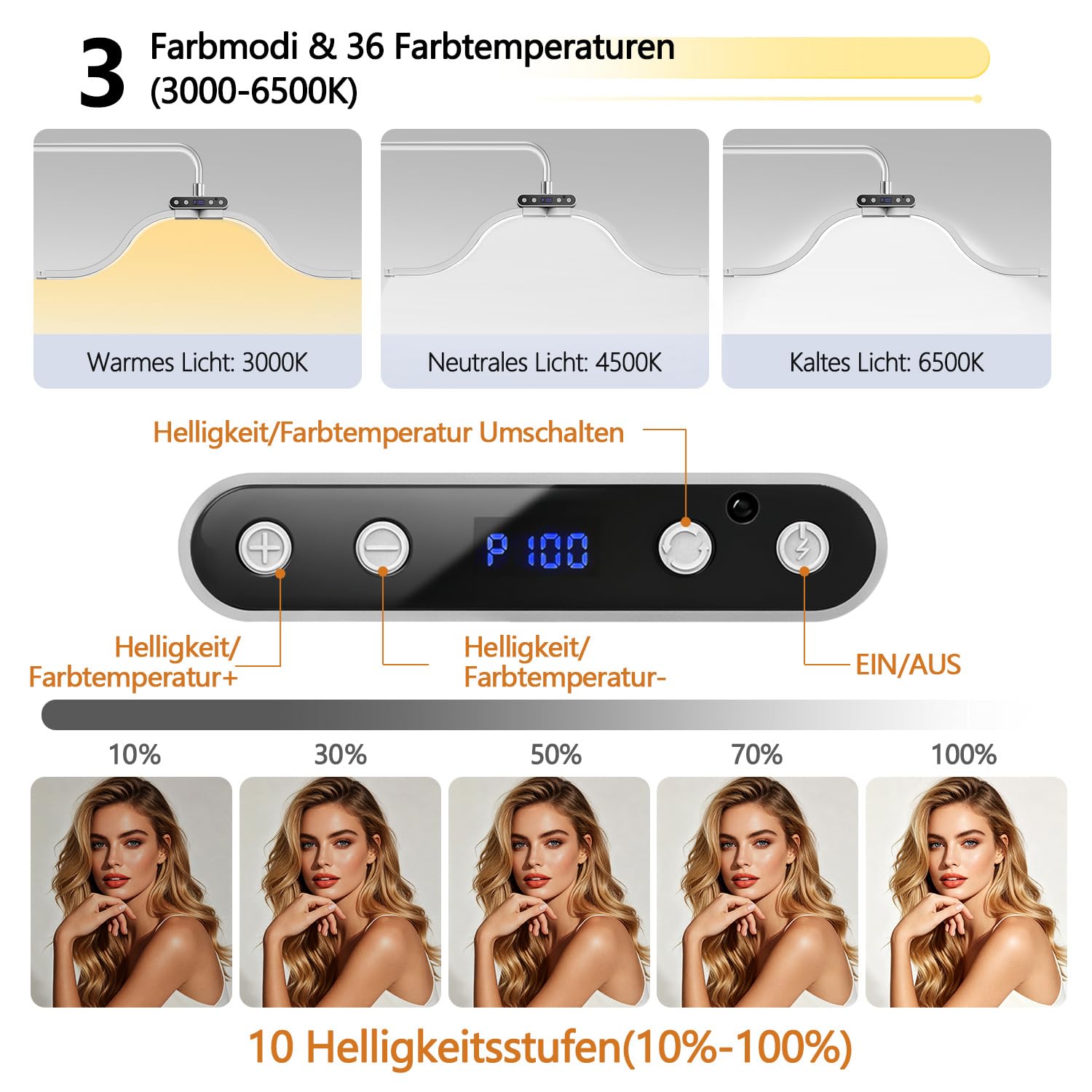 yAyusi Wolken-Stehlampe für Wimpern mit Telefonhalter, Faltbare Einziehbarer Wimpern Lampe für Wimpernverlängerung, Dimmbares LED Beauty-Ringlicht für Wimperntechnik/Hautpflege/Tätowierungen (Weiß)