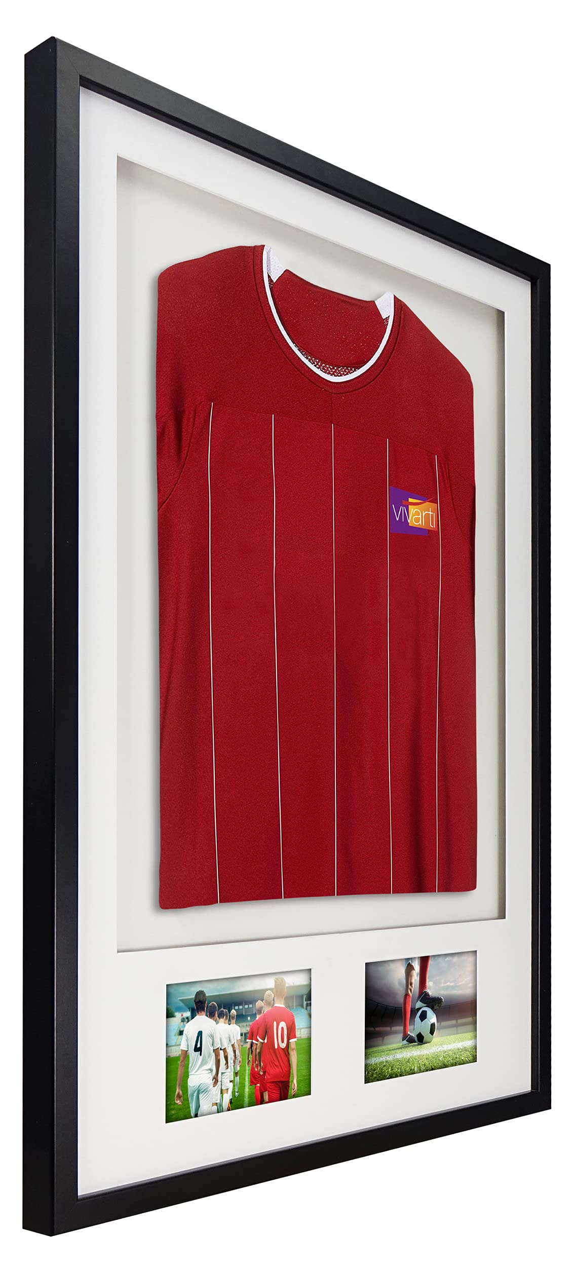 Vivarti DIY Volwassen 3D Gemonteerd Dubbel Diafragma Sportshirt Display Frame voor Voetbalshirt, Rugby Shirt, Band