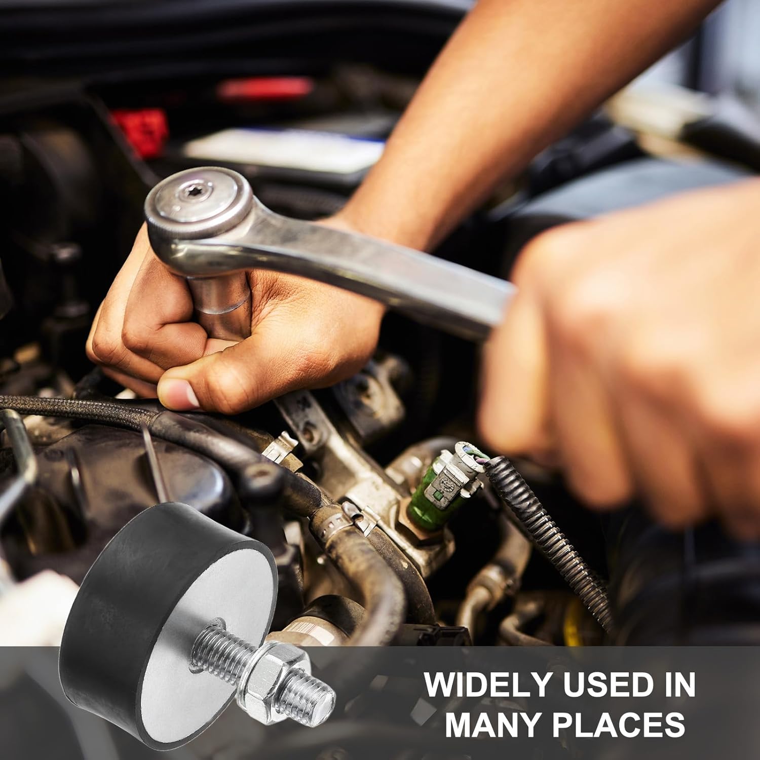 PATIKIL 25x60mm Rubber Studs Shock Absorber, 8 Pcs M6 Rubber Isolator Mounts Cylindrical Anti-Vibration Isolator Mounts with Nuts for Garage Motor Air Compressors Engines