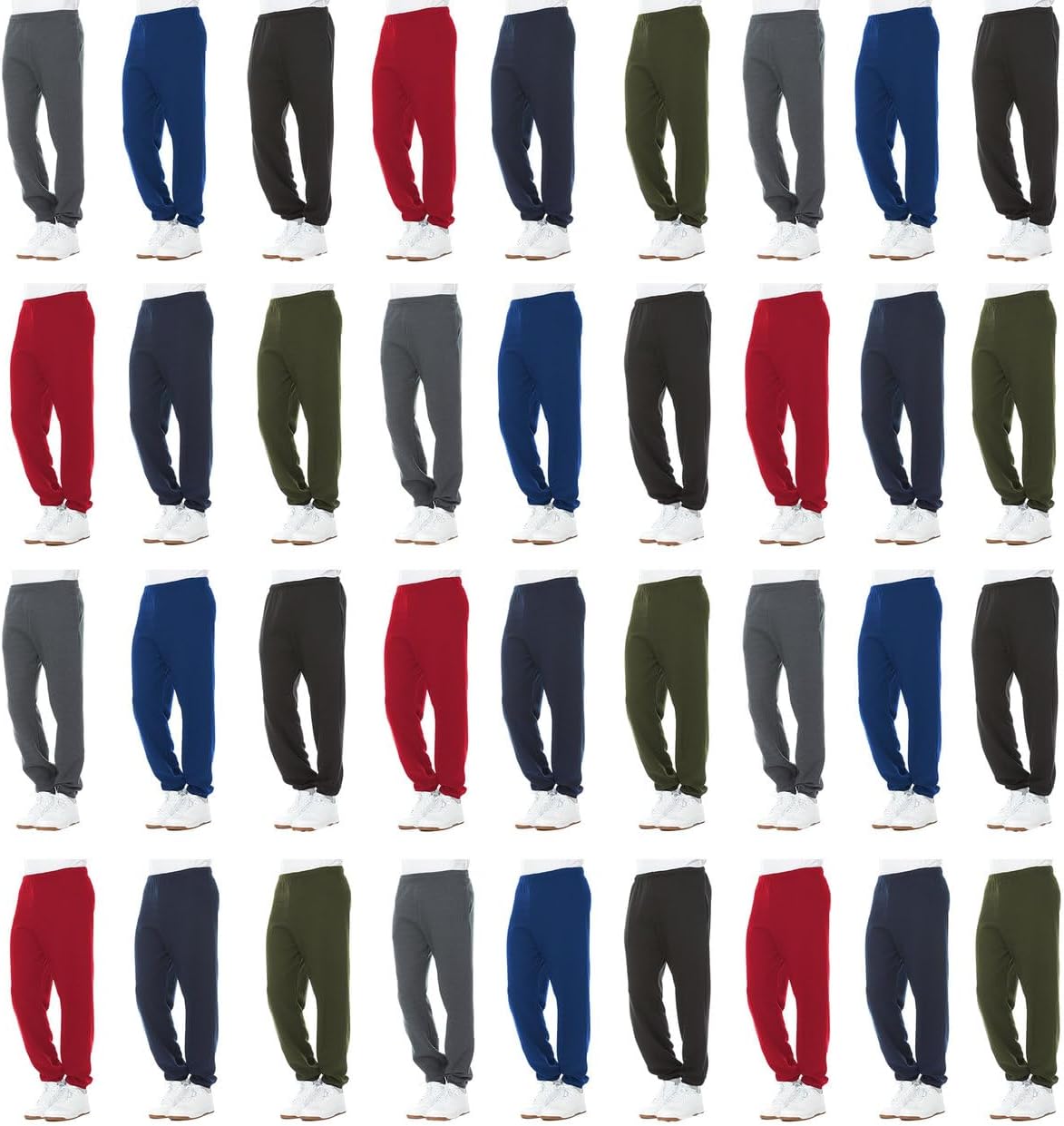 Yacht & Smith 36 Pack of Wholesale Mens Jogger Sweatpants, Homeless Shelter Donation Case, Comfy Bulk Joggers for Men