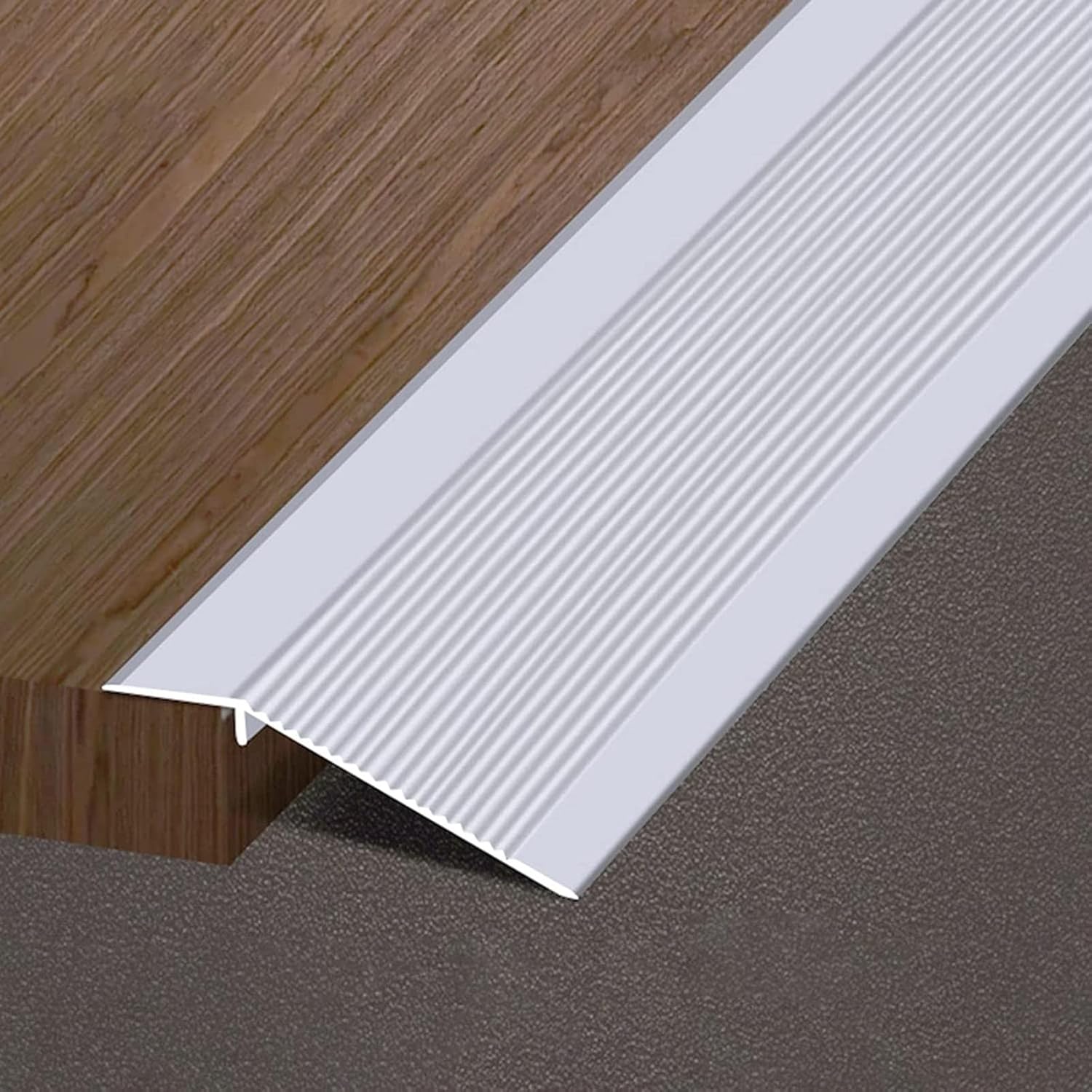 Doorways Transition Strips for Uneven Floors, 10cm Wide Carpet Edge Trim Aluminum Thresholds Reducer, Hallway Entrance Front Door