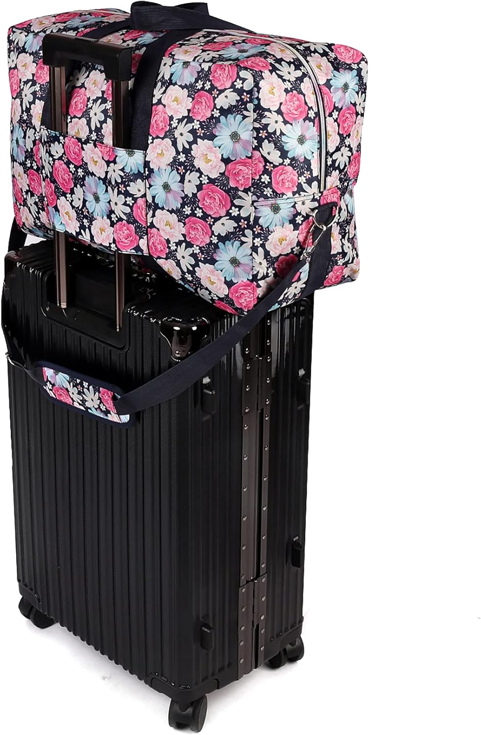 22" Foldable Large Travel Duffel Duffle Bag Sports Gym Tote Bag For Women Overnight Carryon Weekend Bag Shoulder Bag Water Resistant - Image 3