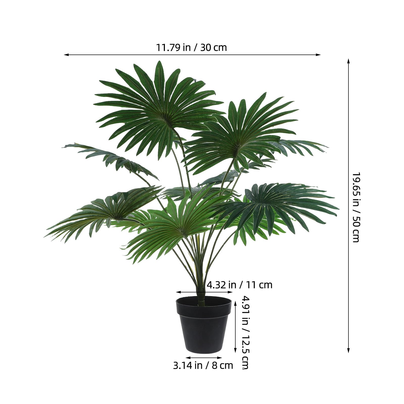 Albero di Palma Artificiale in Vaso Verde Realistico in Plastico, Facile Manutenzione, per Soggiorno e Camera da Letto, Pianta Finta Decorativa per Interni