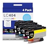 LC404 Ink Cartridges Compatible for Brother Printer 404XL LC404 High Yield Ink Cartridges Work with Brother MFC-J1205W MFC-J1215W J1205W J1215W (1 Black Cyan Magenta Yellow, 4 Pack)