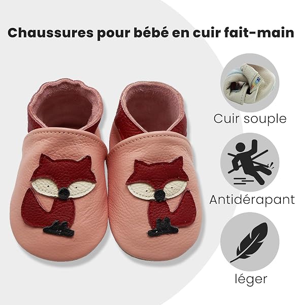 YALION Soft Leather Baby Girl Boy Non-Slip First Steps Shoes for Children - 3