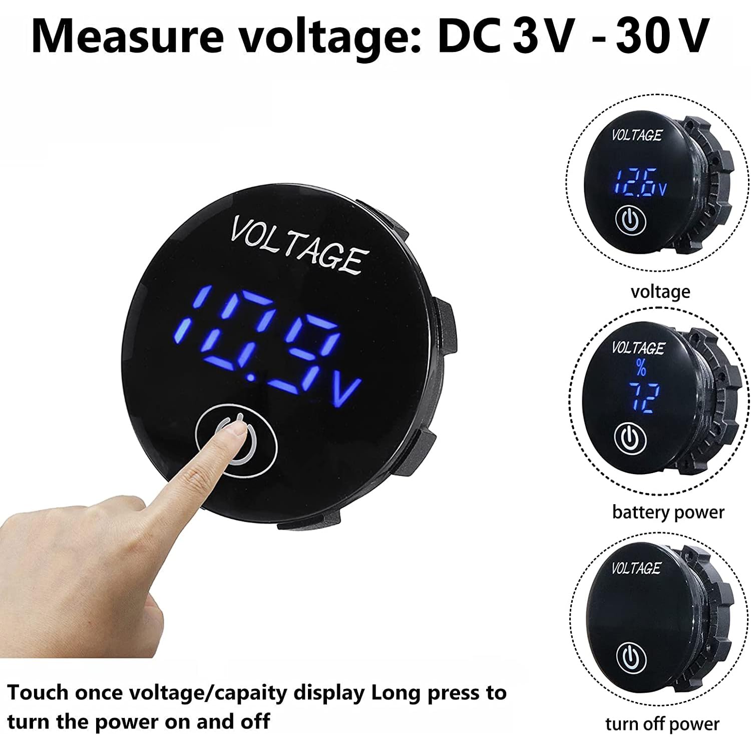 Voltmetro Digitale LED DC 12V/24V - Impermeabile Per Auto, Barca, Camper | Tester Batteria - Foto 3