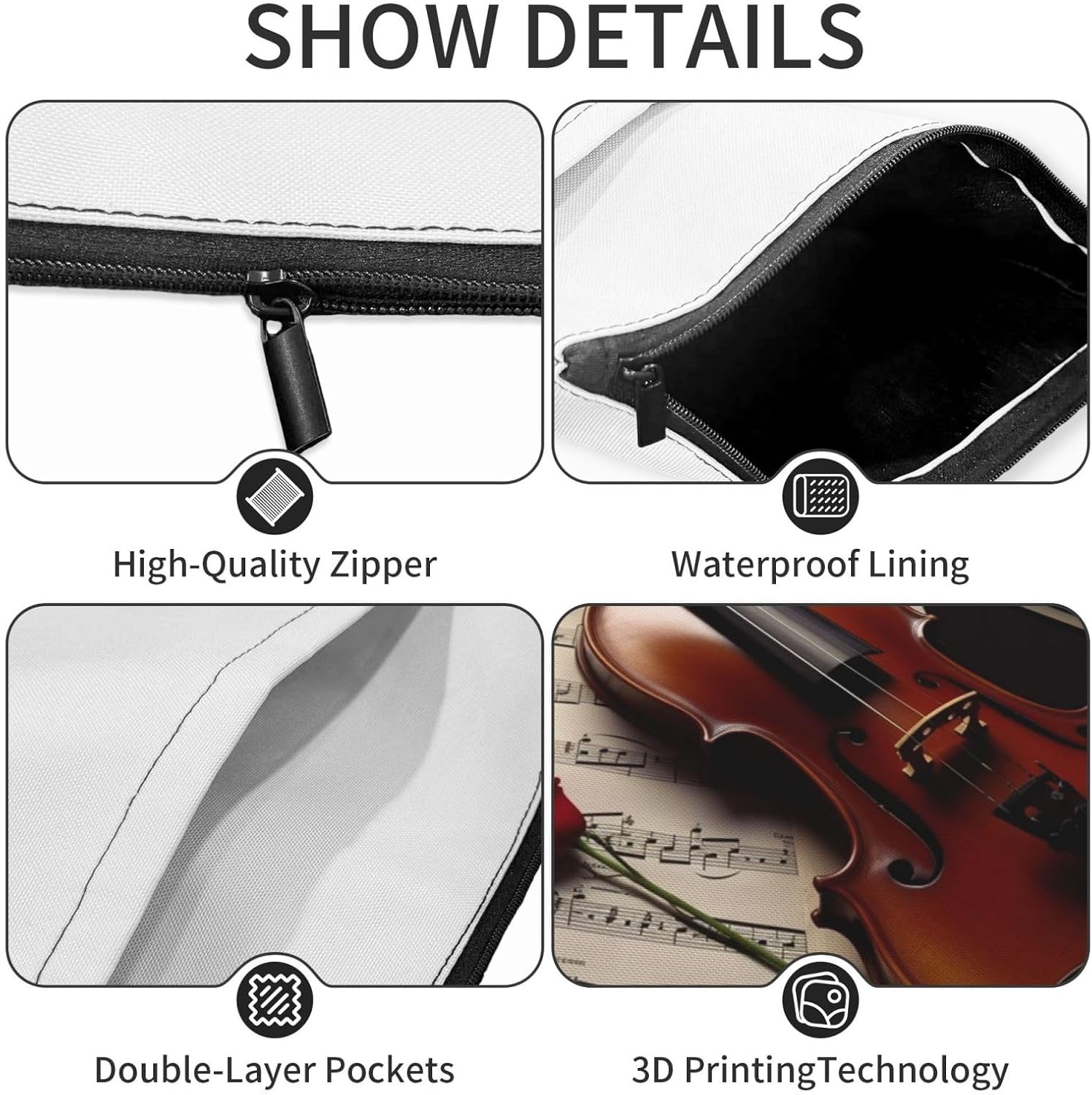 Waterproof Book Sleeve with Zipper & Front Pocket Book Cover Protector image 4