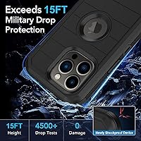Vista 5 de Funda para iPhone 14 Pro Max de 6.7 pulgadas, con protector de pantalla integrado, protección resistente contra caídas, cuerpo completo, resistente