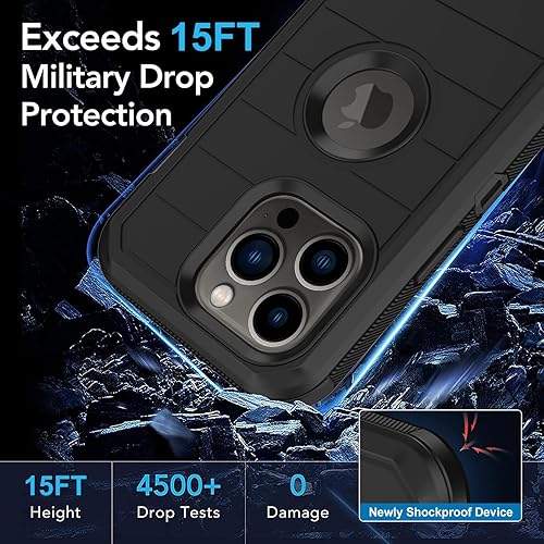Miniatura 5 de Funda para iPhone 14 Pro Max de 6.7 pulgadas, con protector de pantalla integrado, protección resistente contra caídas, cuerpo completo, resistente