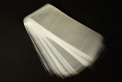 CalCastle Craft 100 bolsas rectangulares transparentes de celofán suave con tapas abiertas de 3 x 15 pulgadas