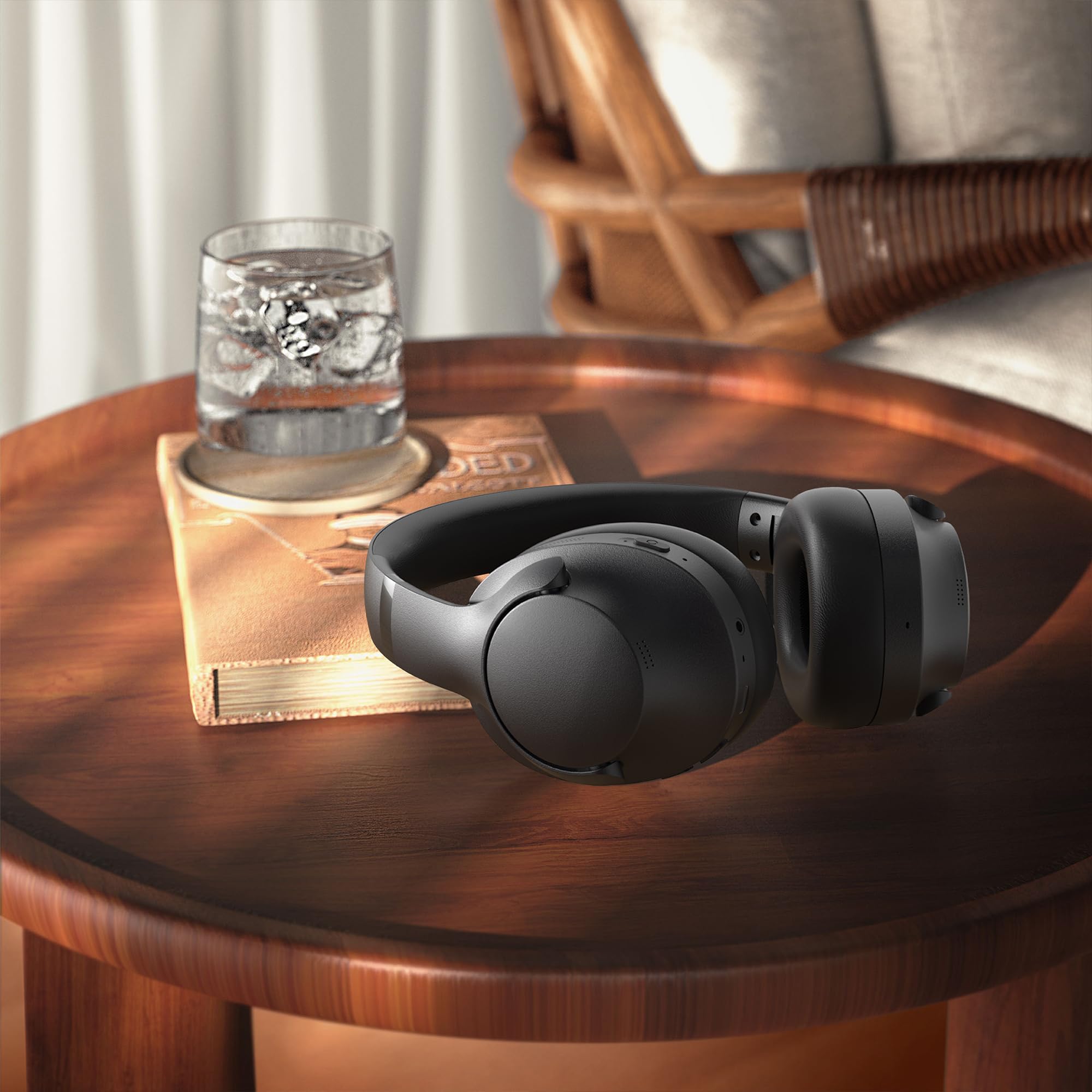 Rebocico Active Noise Cancelling Headphones with Mic-100H Playtime, Bluetooth Headphones with Deep Stereo Sound, Foldable Comfort, Wireless Headphones Bluetooth for Travel, Work or Commute, Black — view 7