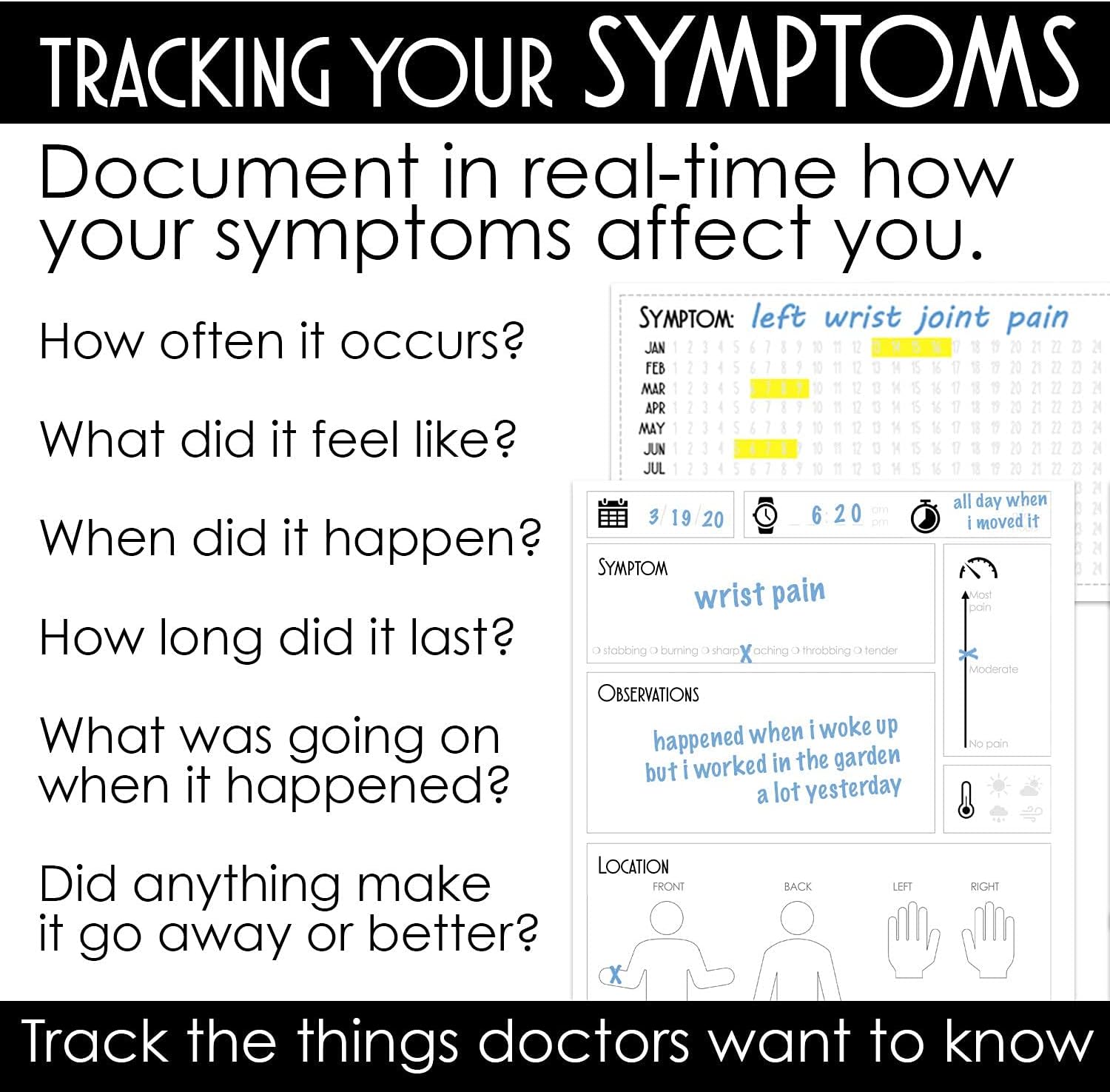 Log Journal A Guided Daily Journal for Tracking Symptoms. Wellness Tracking Journal for Everyone.