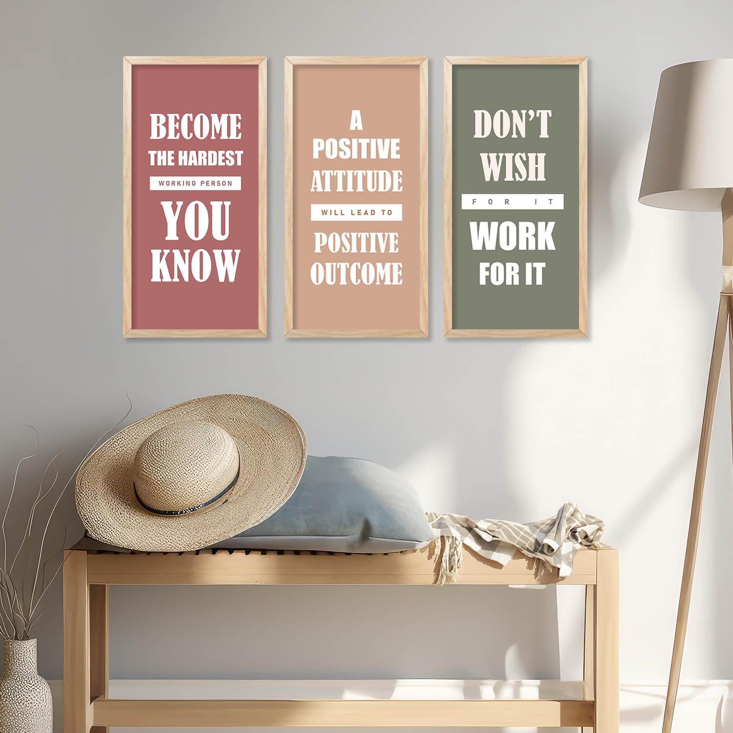 walllane - Motivational Quotes Framed Poster for room and office Decoration | quotes Wall Frames for Home and Office | wall Poster With Frame |inspirational quotes frames Wall Decoration - Set of 3 (10X19 INCH, E) 4