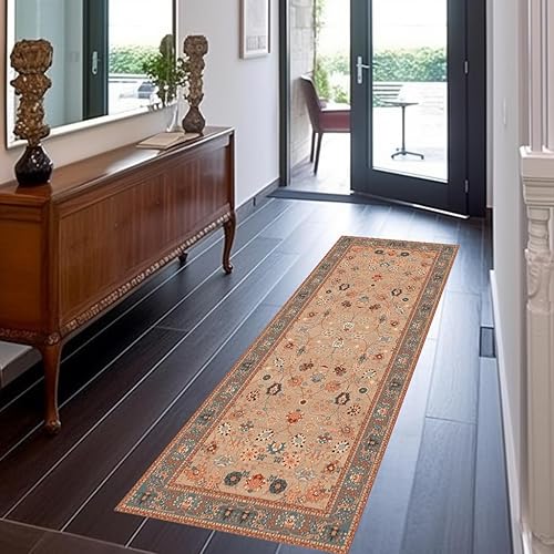 Miniatura 6 de Alfombra bohemia para pasillo, sala de estar, entrada, dormitorio, cocina, cuarto de lavado, antideslizante, de pelo bajo, alfombra larga para