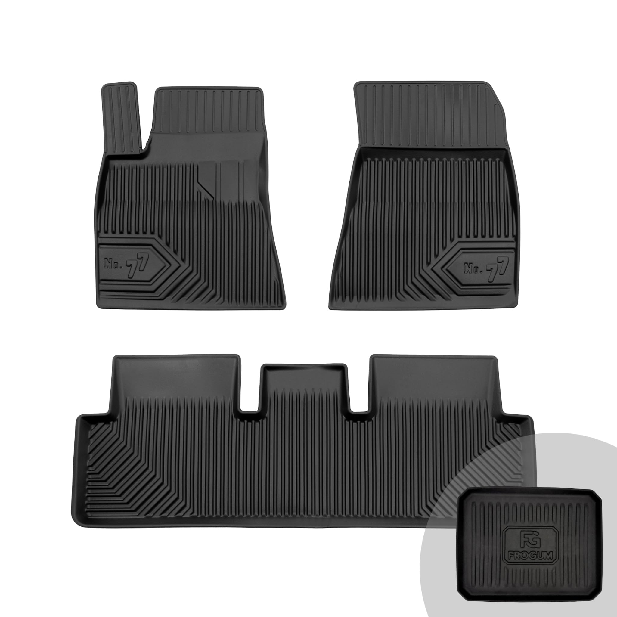 FROGUM No.77 Alfombrillas para Coche Alfombras para Tesla Model 3 2017-2023 | Borde Alto | para Todo el año | Tamaño