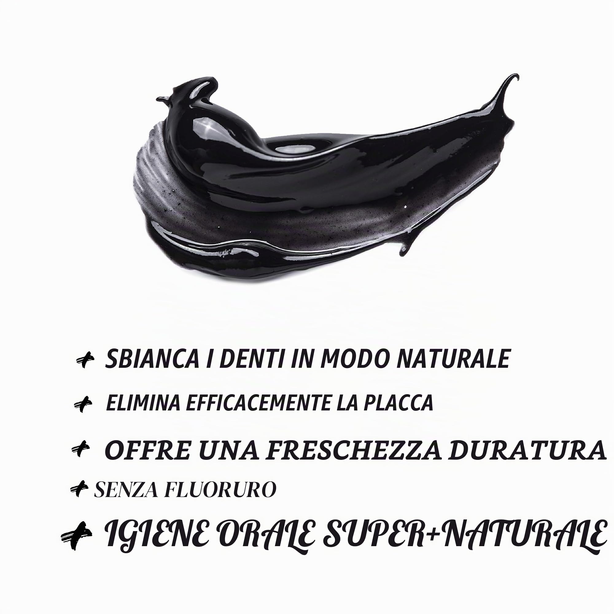 Ecodenta Dentifricio al carbone attivo, denti bianchi senza fluoro, confezione da 8 pezzi, carbone nero, dentifricio, sbiancamento dei denti, colore nero, carbone attivo, teeth sbiancante, 8 x 100 ml