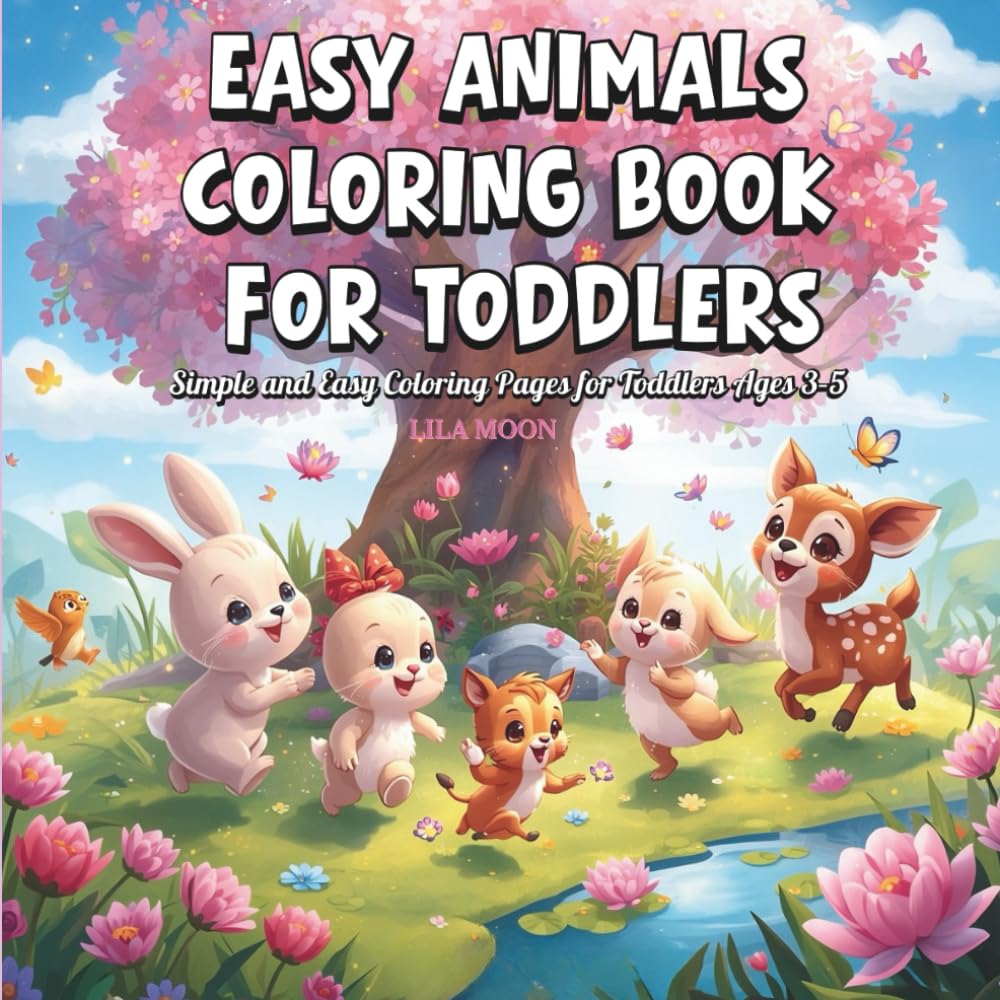 Easy Animals Coloring Book for Toddlers: Simple and Easy Coloring Pages for Toddlers Ages 3–5