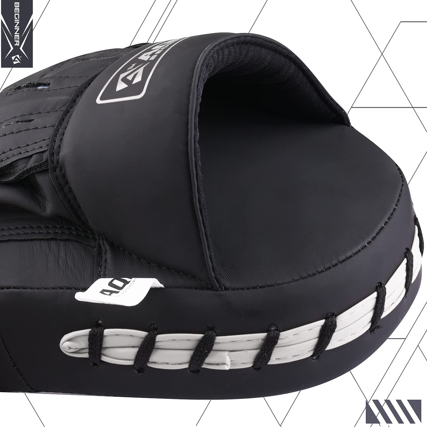 AQF Mitaine Boxe, Patte d'Ours, Pao, Cible Rex en Cuir Incurvé pour Thai Frappe, Focus Gant pour MMA, Muay Thai, Kickboxing, Karaté & Arts Martiaux