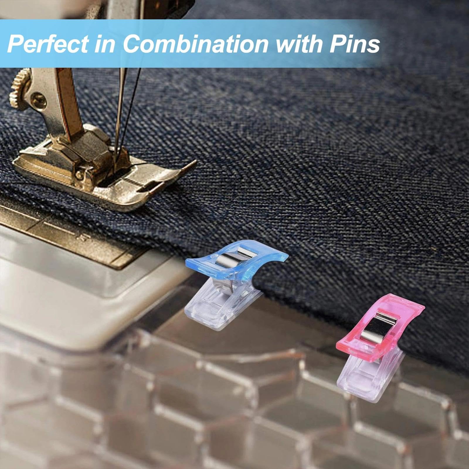 Brysalis 120 PCS Pinzas Costura, Clips de Tela, Manualidades para Acolchar, Accesorios de Plástico, para Costura, Manualidades, Ropa, Fotos, Documentos, Multiusos Casa, Oficina, Viajes Diarios — view 3