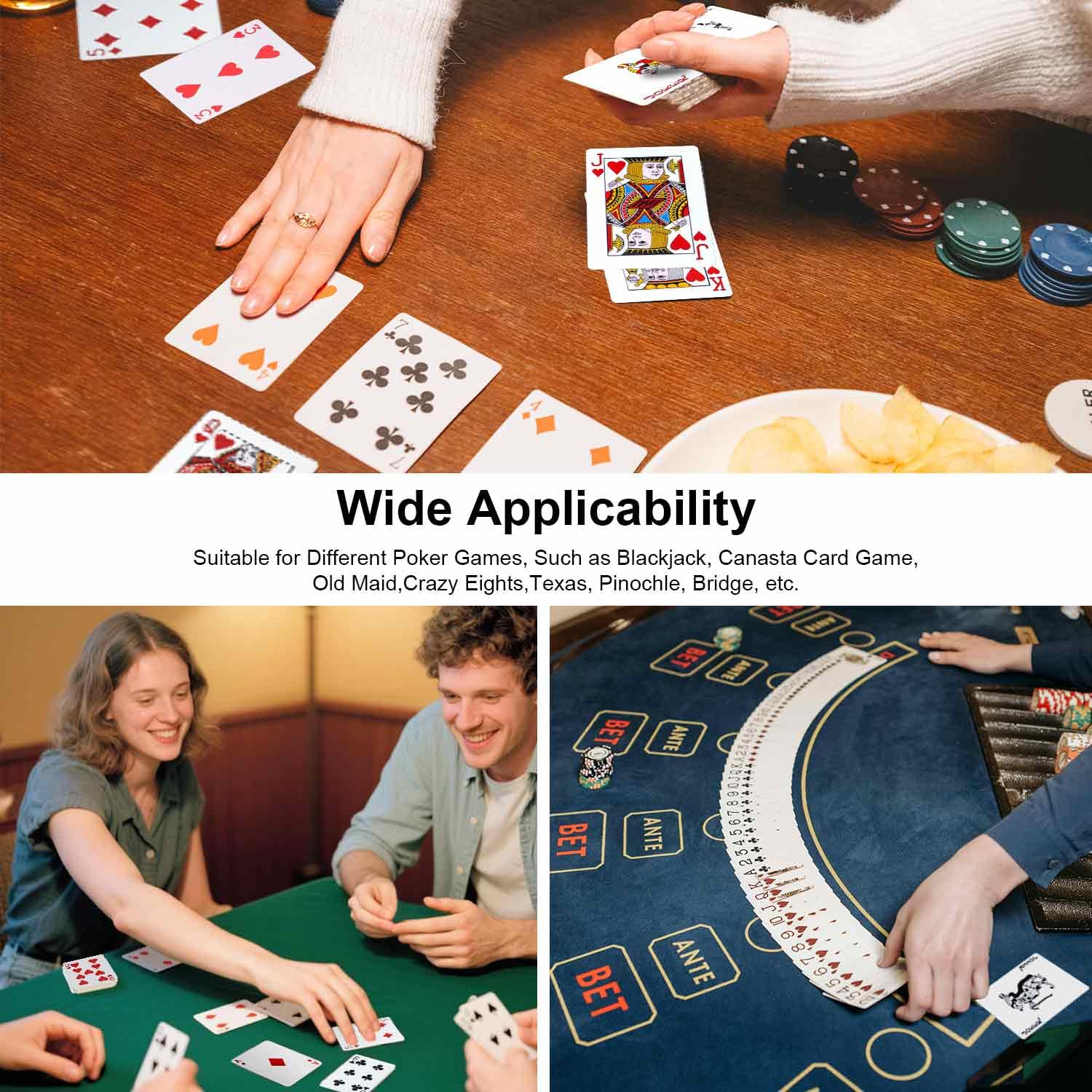 Wugauwor Carte da Gioco Impermeabili in Plastica, 2 Mazzi di Carte da Gioco, Rosso e Blu, Carte Poker Plastificate, Carte da Poker Professionali, Premium Plastic Waterproof Playing Cards