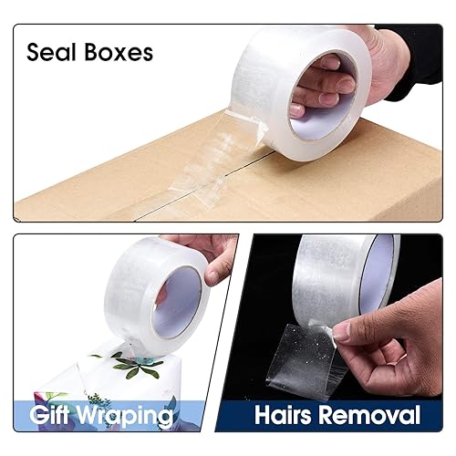 Miniatura 5 de Pacific Mailer Cinta de embalaje, 36 rollos de 1.88 pulgadas, 65 yardas, 2.7 mil, total de 2340 yardas, cinta de embalaje transparente resistente