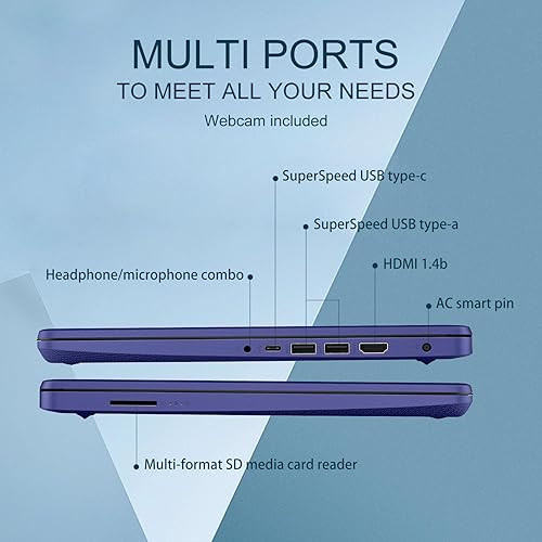 Miniatura 4 de HP Stream Laptop HD de 14 pulgadas, procesador Intel Celeron N4020, RAM DDR4 de 4 GB, SSD de 64 GB, gráficos Intel HD, cámara web 720p, 1 año Office