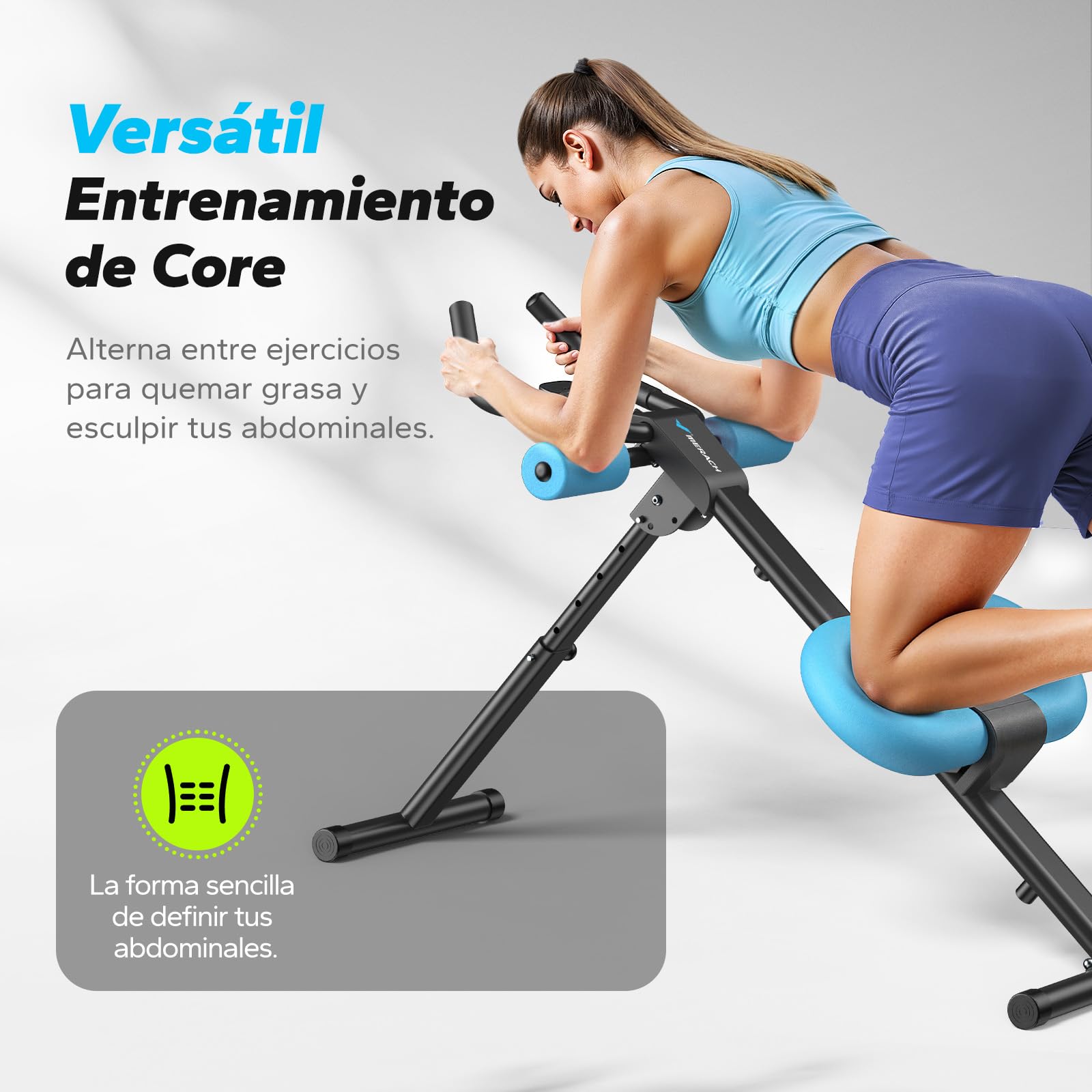 MERACH Entrenador de Abdominales, Entrenador de músculos Abdominales para el hogar, Dispositivo de Entrenamiento Multifuncional para Entrenamiento de Cuerpo Completo