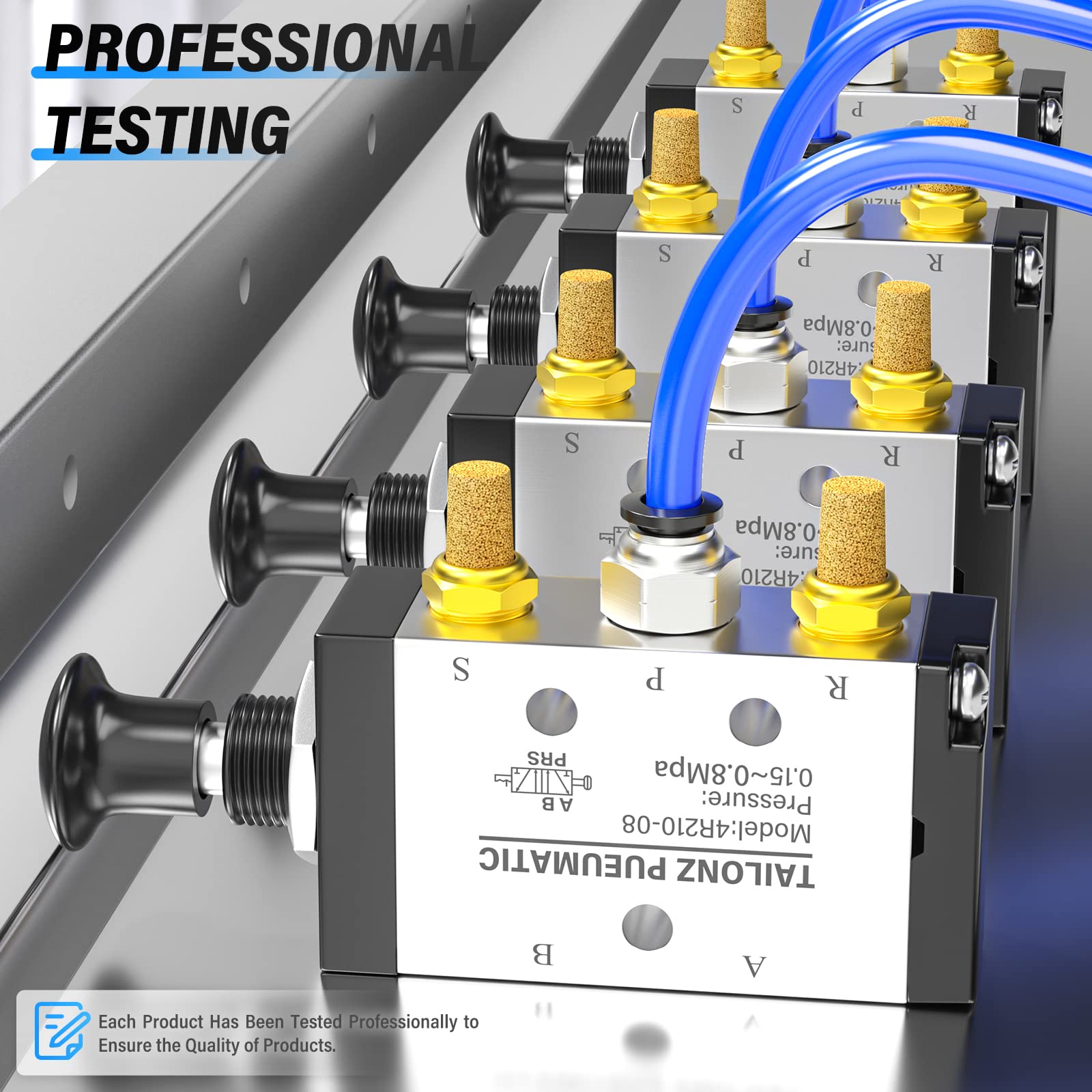 Valvola Pneumatica Manuale 5 Vie 2 Posizioni 1/4 BSP - Modello 4R210-08 Push-Pull