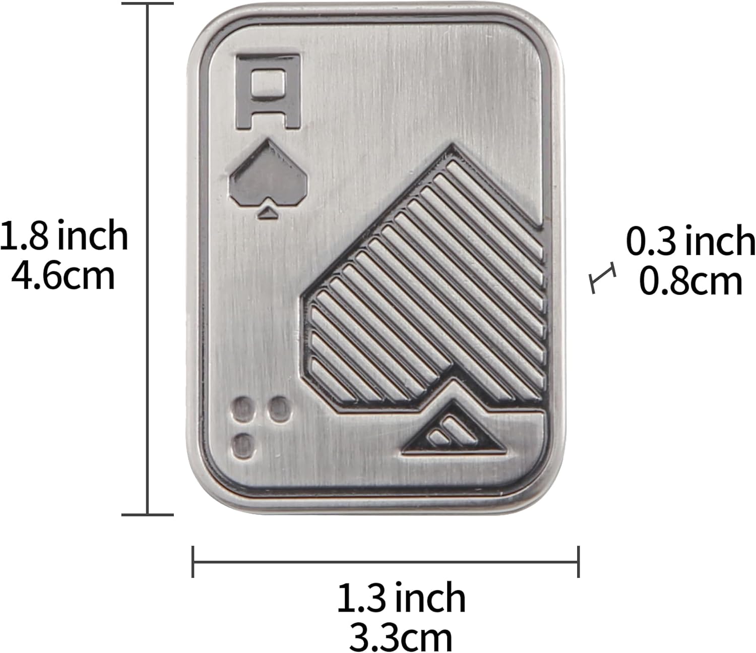 Metal Poker Fidget Slider Decompression Relief Toys for Adults, Office Card Fidget Toy Desk Toys (A, Silver)