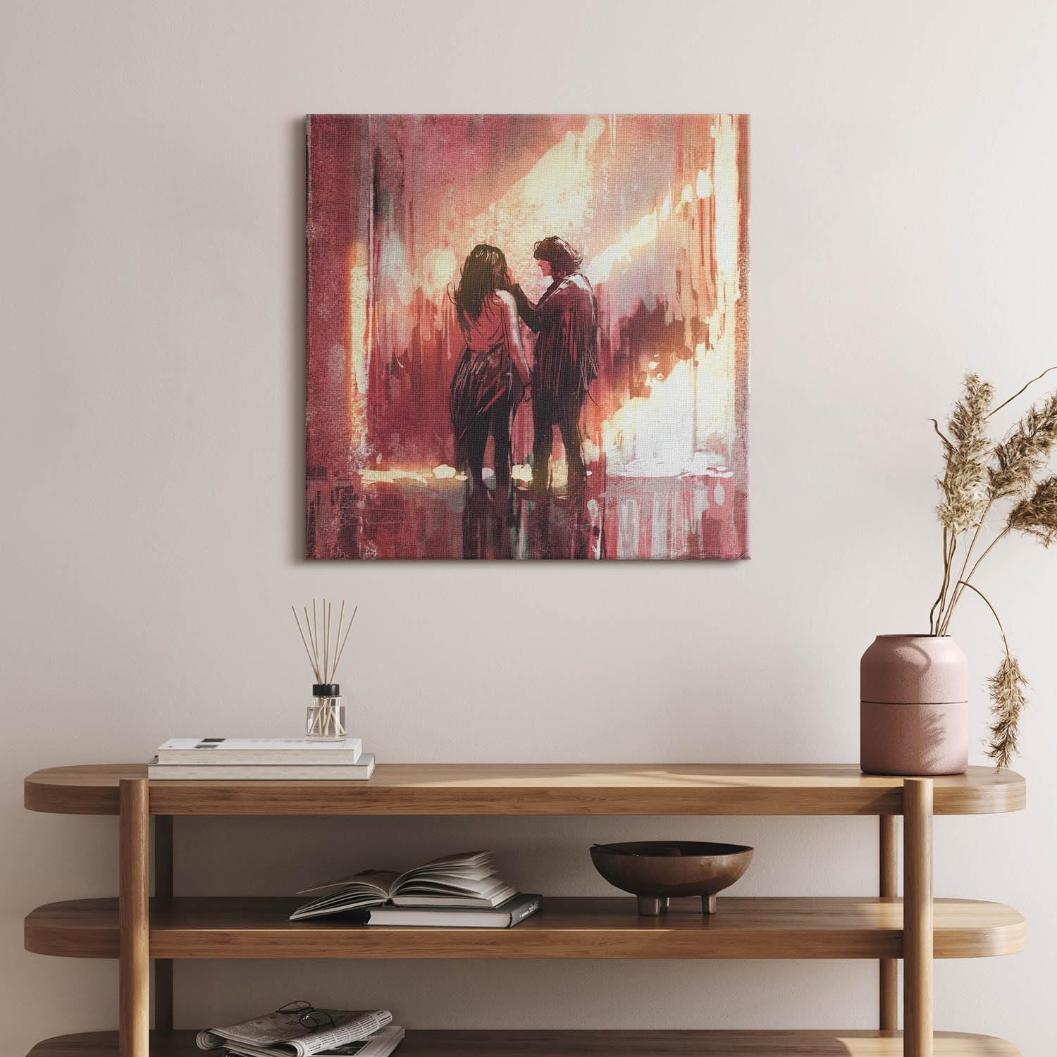 Wallfluent 60x60 cm Pittura Tela Quadro su tela per il soggiorno - Giovane coppia innamorata