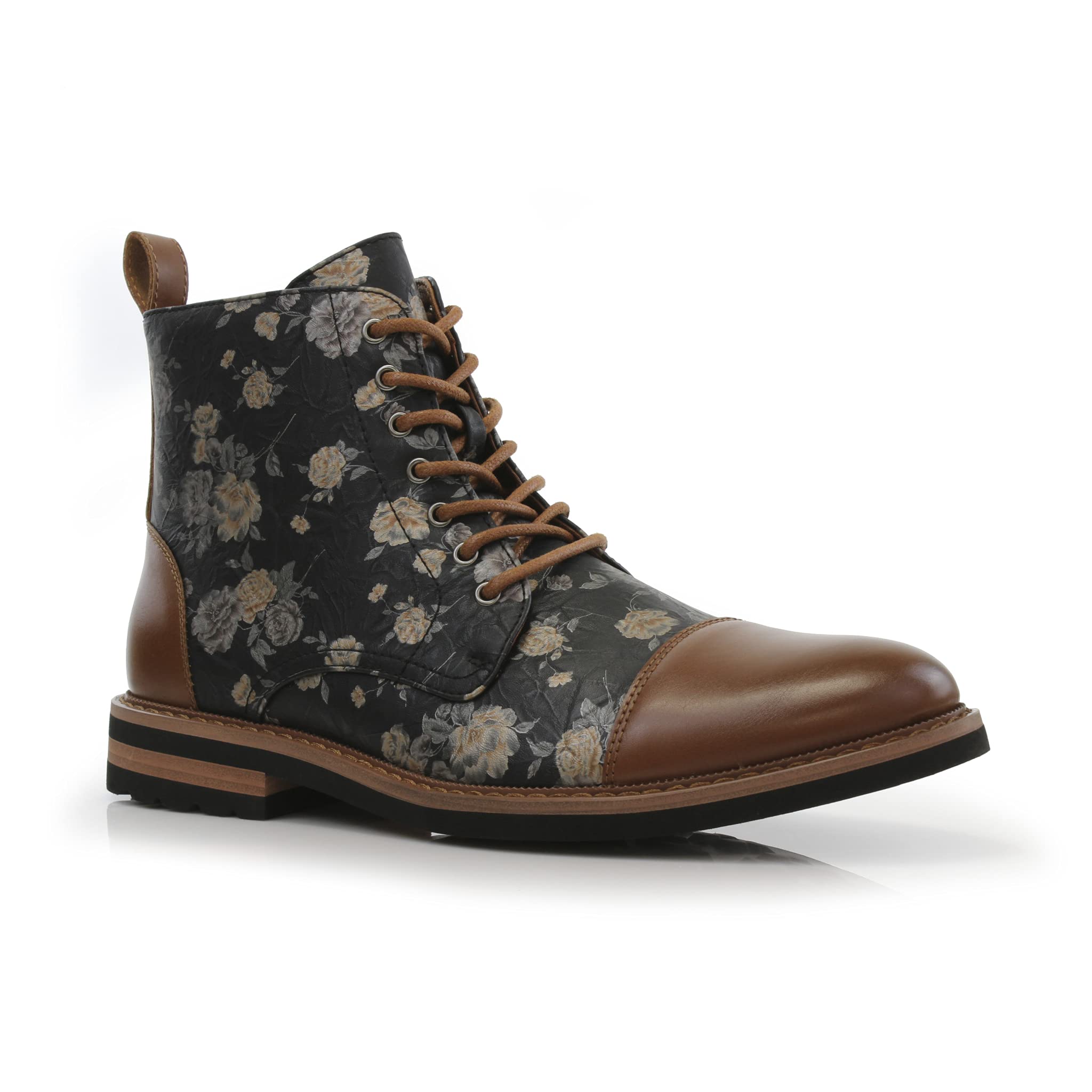 Polar Fox Men's Ankle Dress Boots | Lace-up Casual Fashion Boot Collection | Cap Toe & Plain Toe Styles