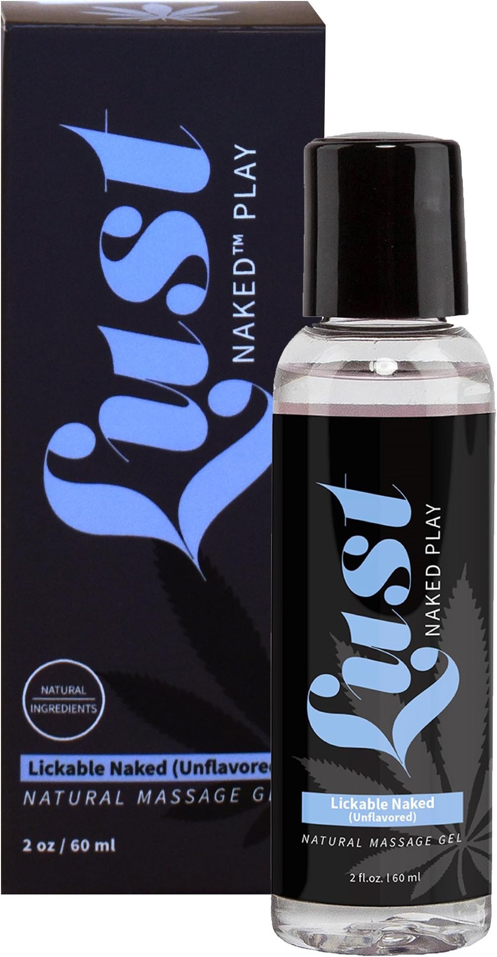 Lust Naked Play - Natural Massage Gel, Erotic Massage Liquid, Sensual Pleasure Enhancer, 2.0 oz. (Naked - Unflavored)