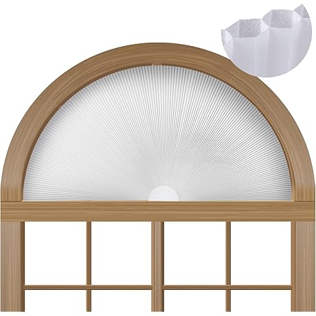 Half Circle Cordless Semicircular Cellular Pleated Blinds for Arch Windows