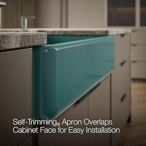 Vista 38 de Kohler Fregadero de la granja Kohler Whitehaven, Frente al delantal altos, K-6489-0, Blanco