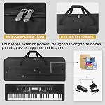 73/76-Key Cas de clavier - Sac à gigs pour piano électrique portatif avec poignées, 4 Poches, durables 600D Oxford Cloth avec 10MM Protection rembourrée pour l'éponge