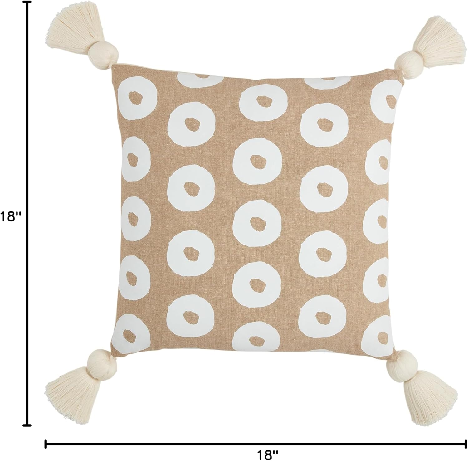 Mud Pie Square Chambray Dotted Pillow, Sqaure