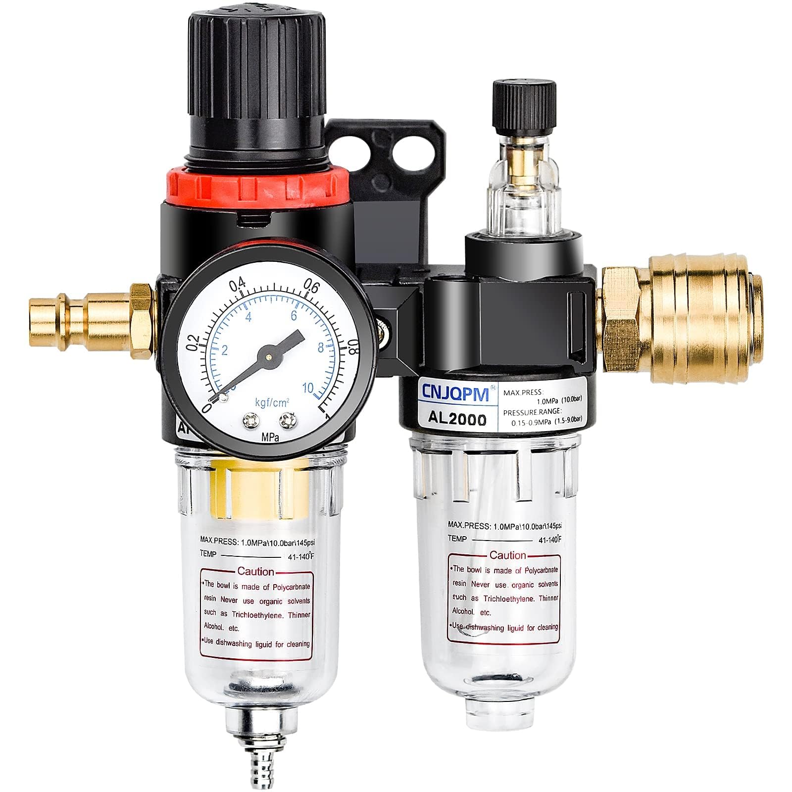 Régulateur d'air 1/4 filtre compresseur humidité et séparateur eau-huile pour outil pneumatique