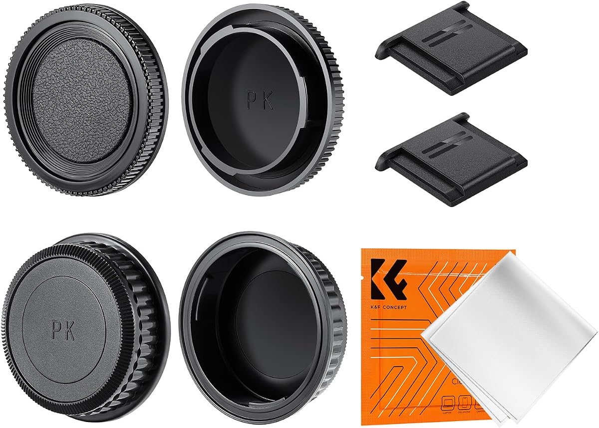 K&F CONCEPT Rear Lens Cap & Body Cap Cover & Hot Shoe Cover Kit
