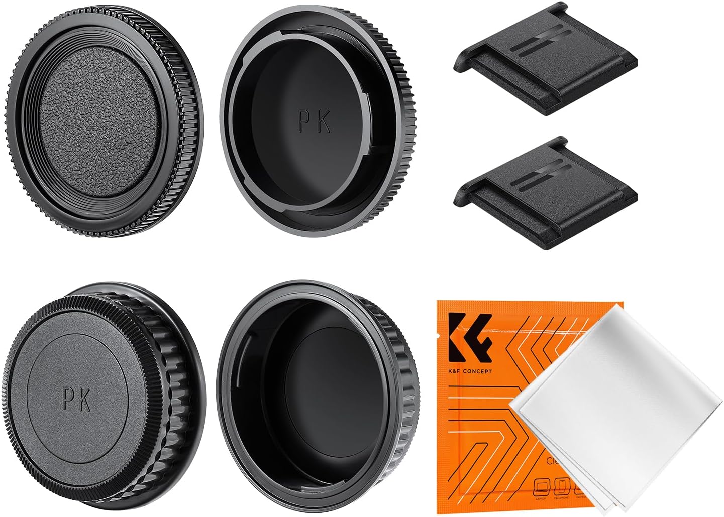 K&F Concept Rear Lens Cap & Body Cap Cover & Hot Shoe Cover Kit for Pentax K Mount Camera Lens K3 K3 II K70 KS1 KS2 K500 K50