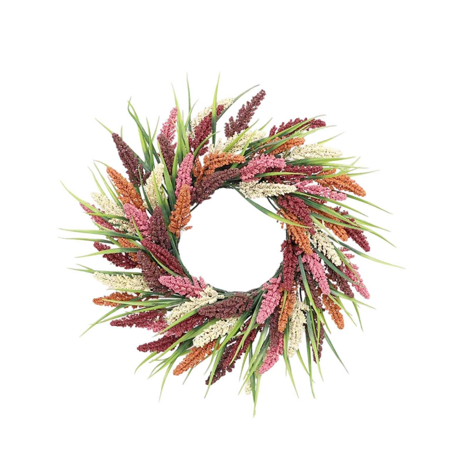 Realistic Simulated Wheat Wreath Fall Harvest Festival Wreath for Front Door Mantels Porch Garden Display and Thanksgiving Party Centerpieces Blossomy