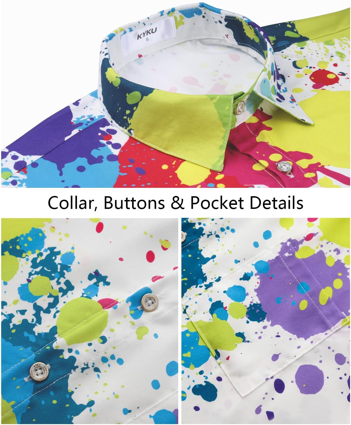 KYKU Men's Hawaiian Shirt Short Sleeve Tropical Button Down Casual Summer Beach Vacation Shirts - Image 6