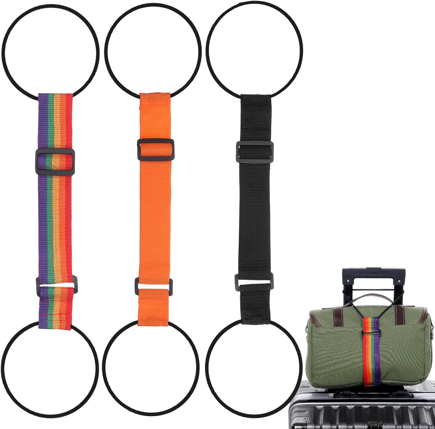 3PCS Suitcase Straps Adjustable Luggage Connector Straps