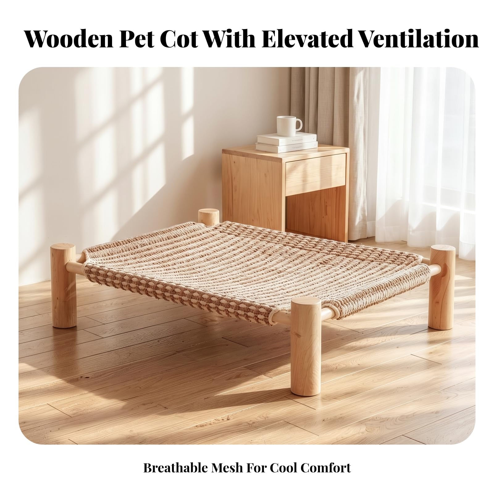 predolo Cama Elevada para Perros Suave, Grande 63 × 49 × 13 Cm
