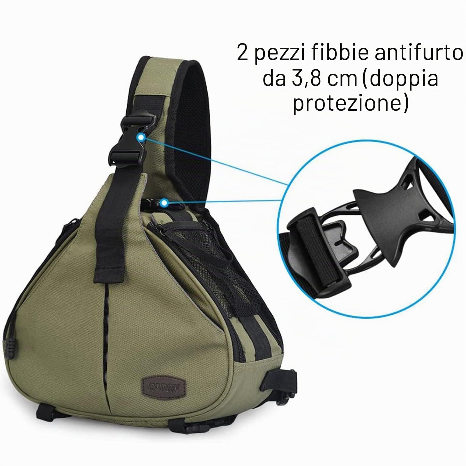 CADeN Borsa a tracolla per fotocamera DSLR/SLR Nikon Canon Sony Mirrorless Reflex